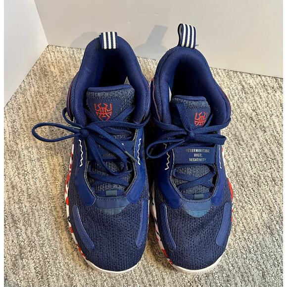 ADIDAS D.O.N. ISSUE #3 GCA LOW TRAINER BASKETBALLS MEN SHOES NAVY/RED SIZE 9 - Picture 2 of 7